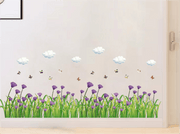 Nature Flowers Green Grass Wall Decoration Stickers Home Decoration