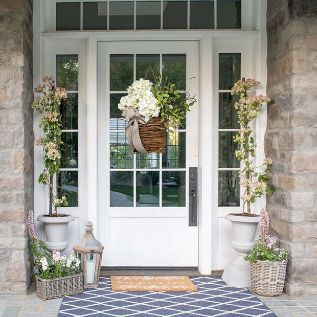 🎁Mother's Day Gift💐Cream Hydrangea Door Hanger Basket Wreath