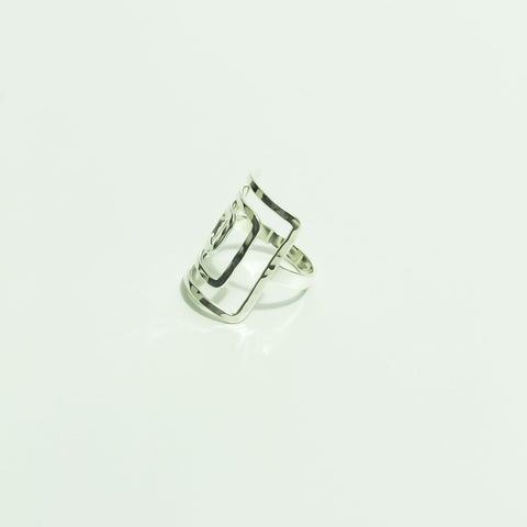 Anillo real largo rectangular